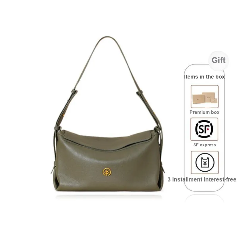 BAGTREE Imported Top Grain Vegetable Tanned Genuine Leather Pillow Shoulder Bag Regular Unisex Multicolor-26