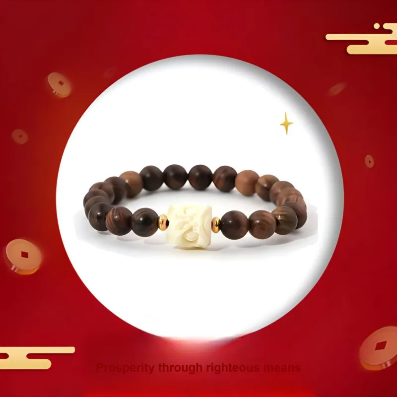 YUSHENGQING Golden Sandalwood Wooden Bracelets Unisex-4