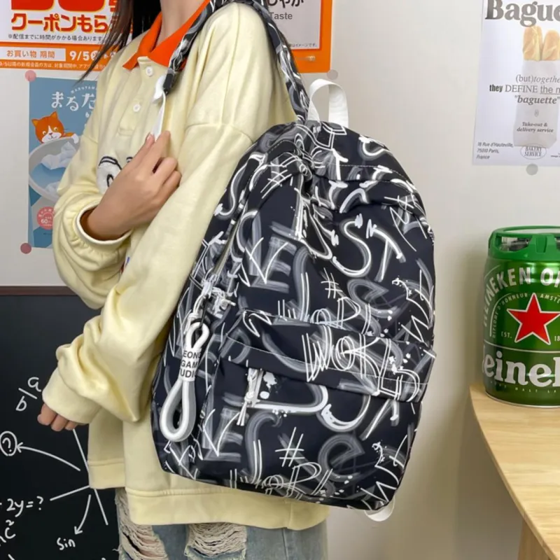 Yalu Nylon Backpack Unisex Black/Red/Green/Blue-3