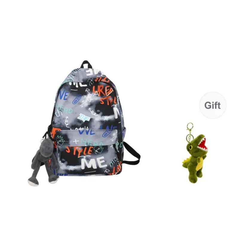 URBAN FOREST Nylon Backpack Unisex Blue/Green/Gray/White-12