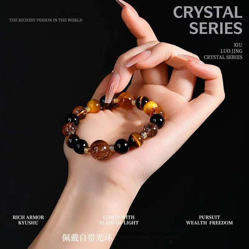 Harf Tiger's Eye Stone Jade Bracelets Unisex-8