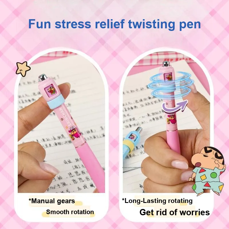 YIMULIN Crayon Shin Chan Fun Two Section Eraser Soft Protective Sleeve With Click Ballpoint Pen-1