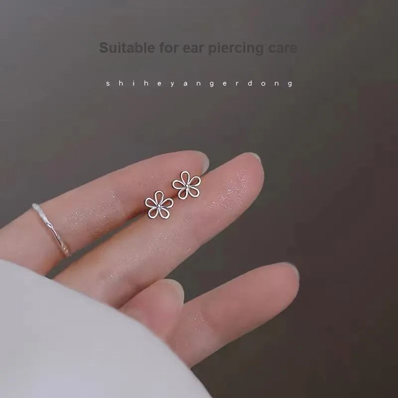LINGJIE S925 Silver Stud Earrings Unisex-3