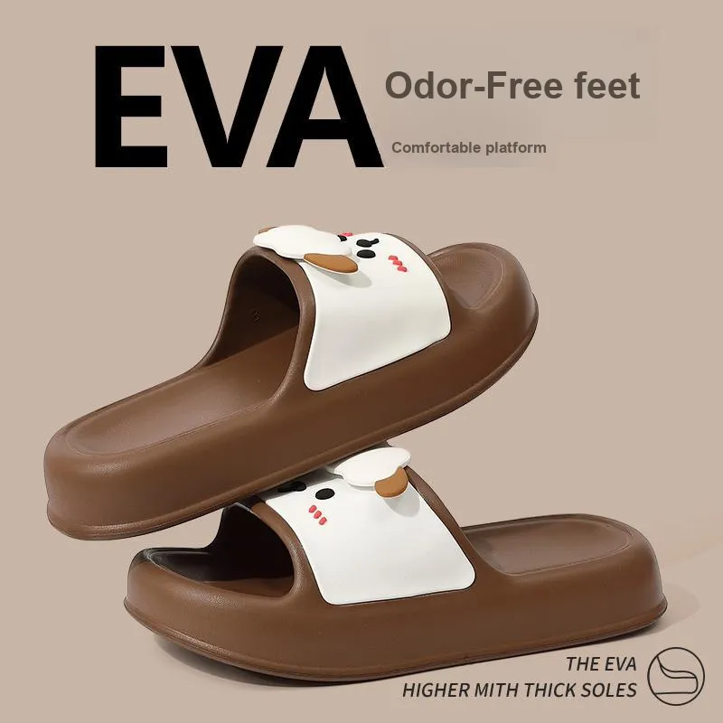 Foot Recreation Summer Comfortable Soft Noise Reducing Cute Lamb Slippers, Home Slippers, Couple Same Style-3