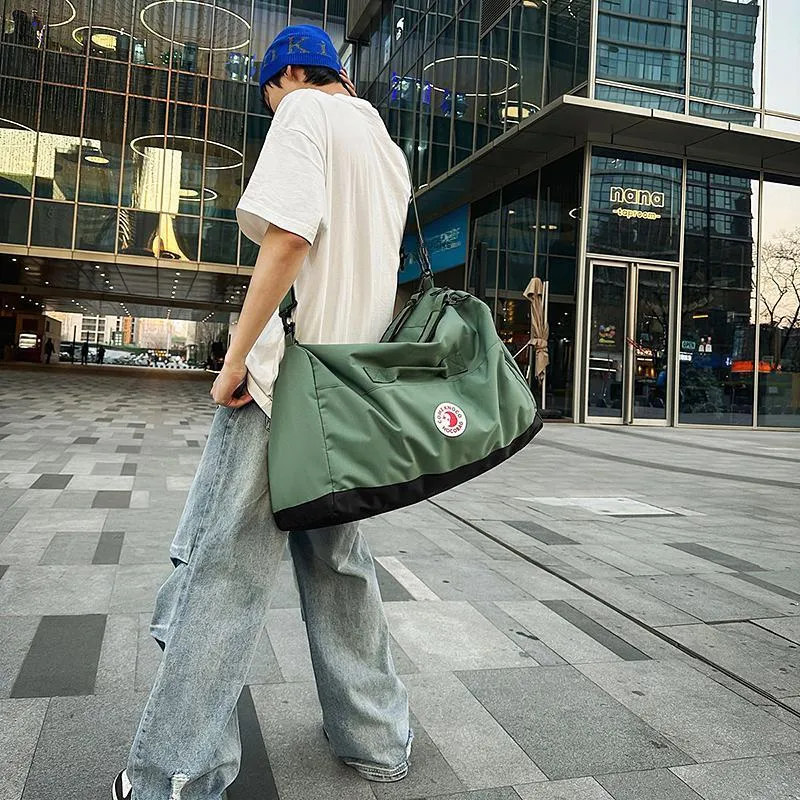 OUZIHUANG Nylon Travel Bag Unisex Black/Green/Gray/Yellow-9