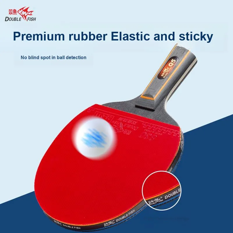 DOUBLEFISH Ping Pong Paddles Unisex Pure Wood Black/Red-2