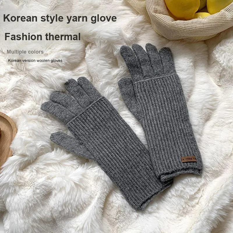 NANJIREN Double Layer Knit Gloves Women's-6