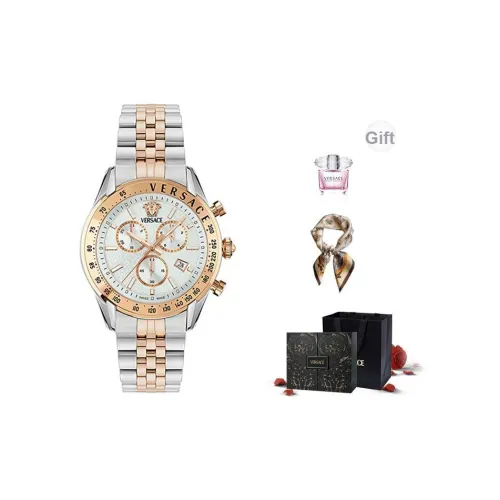 VERSACE Кварцевый механизм Мужские часы 44 мм Белый