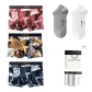 7A Antibacterial Ice Silk Print[Walnut Brown+Jet Sky Black+Burgundy Red]+[100% cotton Ankle Socks X2 Pack]Gift Box Set