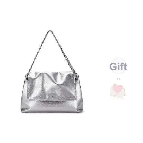 HARSON Коровья кожа Сумка через плечо Женская Черная Серебряная