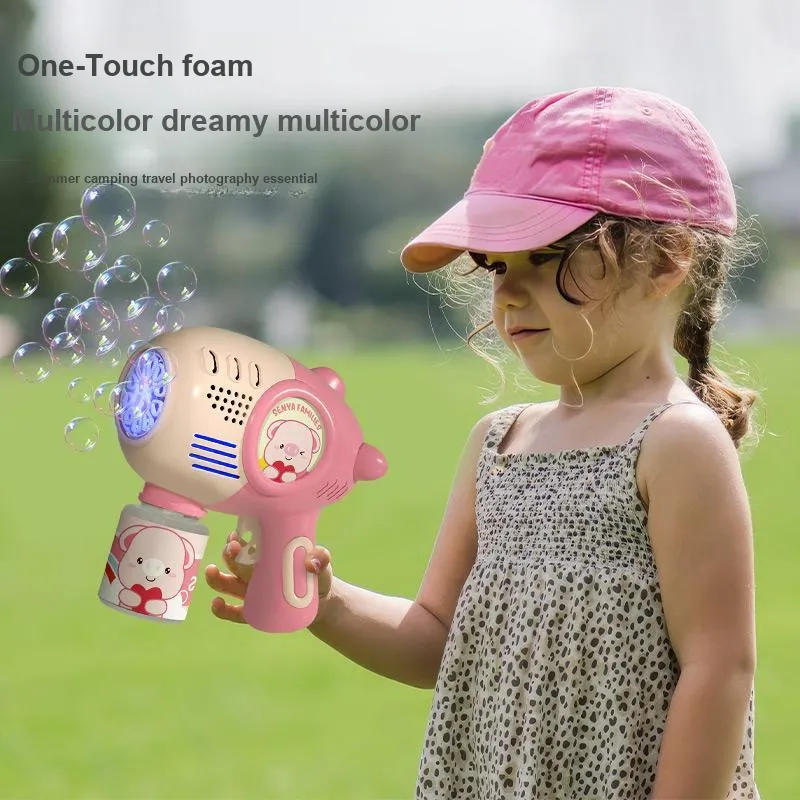BIG TAYLOR Pink Piglet, Handheld Fully Automatic 10 Hole Bubble Blower, Outdoor Toy Bubble Machines-5