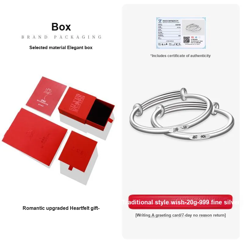 LAOYINJIANG S999 Fine Silver Bangles Kids'-2