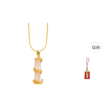 LUXLINE Hetian Jade Necklaces Pale Greenish White Jade Women's