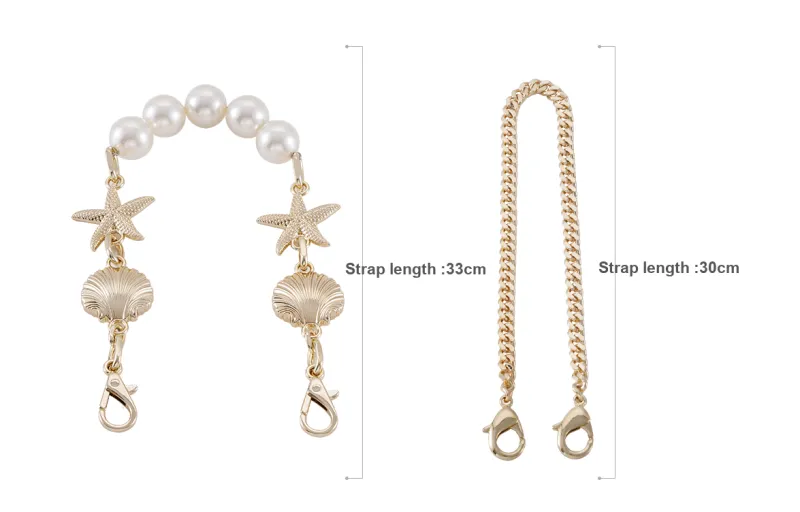 Lan Bao Fan Alloy, Metal Bag Strap Women's Gold Tone-1