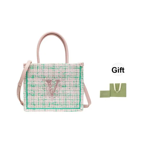 VANESSA HOGAN Ткань Сумка-тоут средний размер женский розовый зеленый