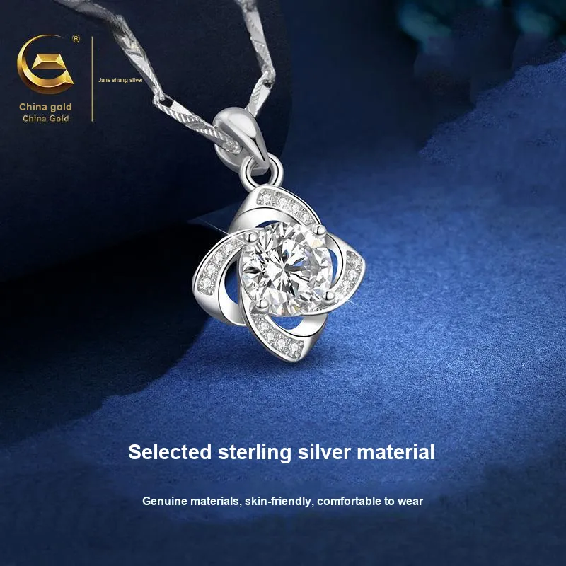 ZSY Sterling Silver Necklaces For Girls Women's-3