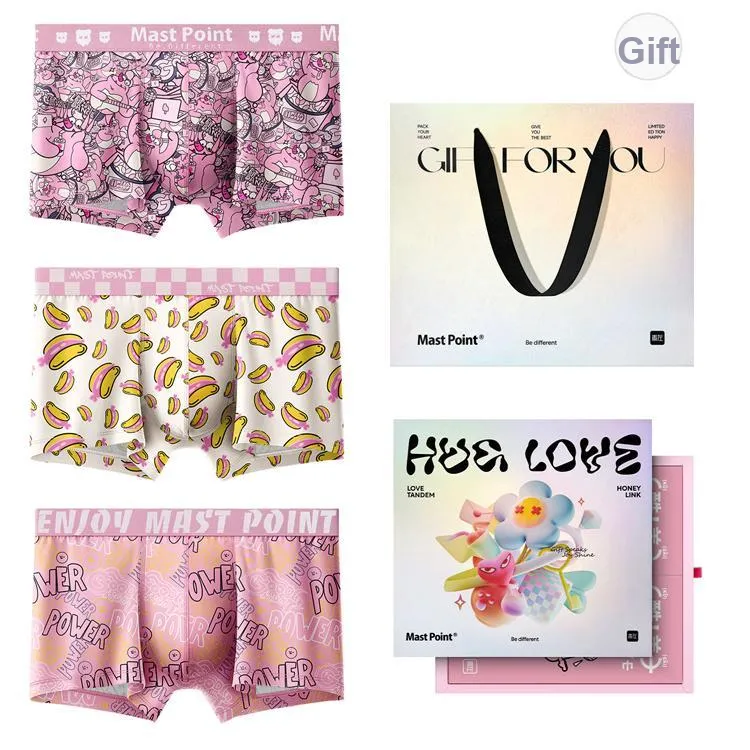 Mast Point Mast Point × Couple Underwear Underpants Men's Pink Party Collection With Gift Box Set
