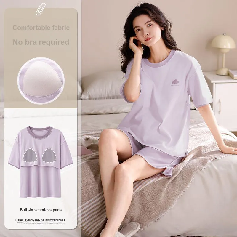 XISHE Pajama Set Women's Light Purple-1