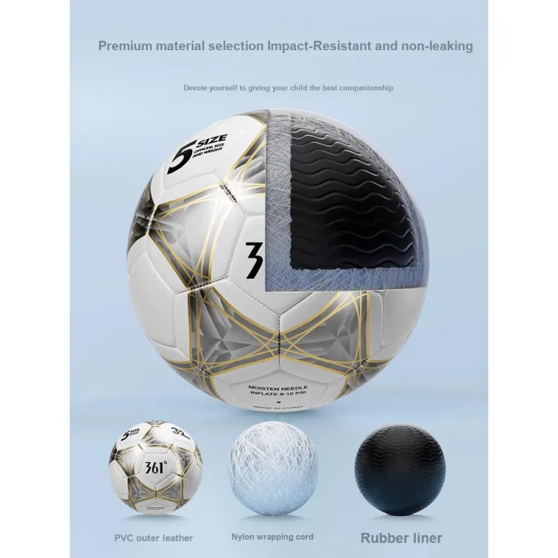 361° Size 5 Soccer PVC Machine Stitched Soccer Ball Unisex-1
