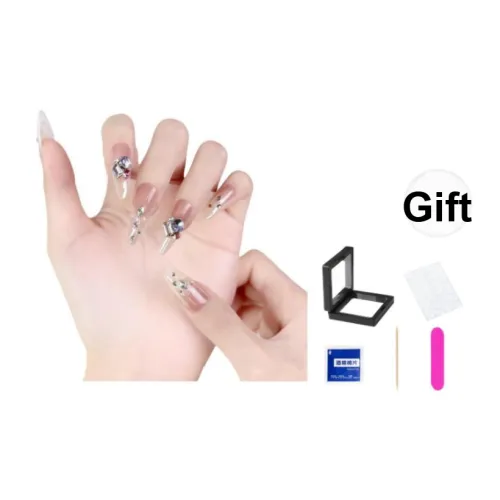 XNTX Ручной работы Кошачий глаз Роскошь Премиум Feel False Nail Средний LADDER Мягкий Color Series Jump Цвет Coquette