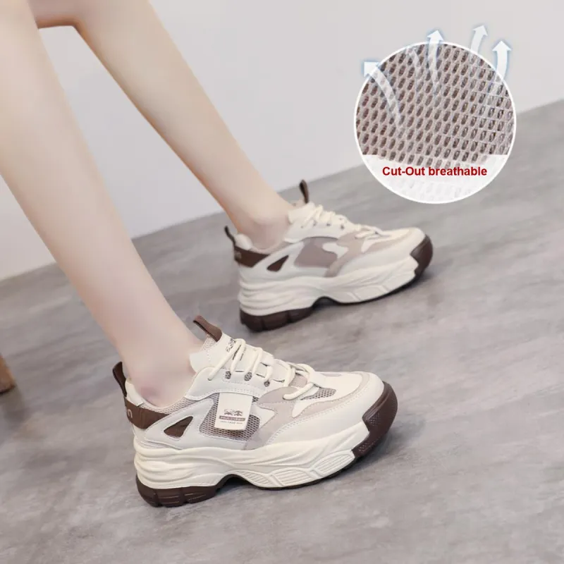 Mulinsen Wear-resistant Lightweight Breathable And Non-slip. Low-Top Chunky Sneakers Women's-3