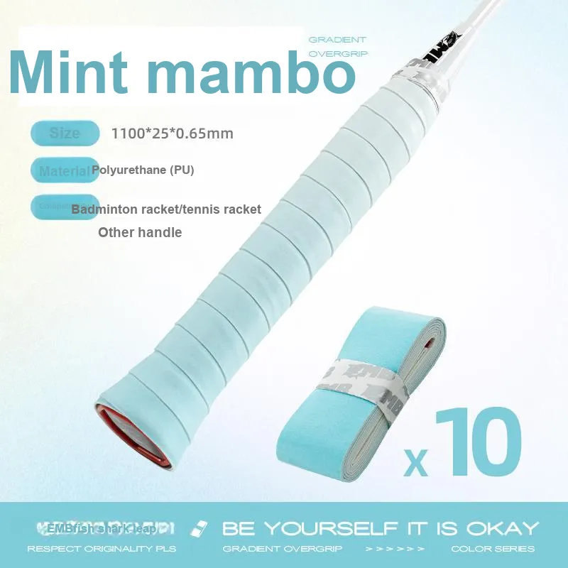 MBFISH Badminton Grip Tape Polyurethane PU Racquet Controller Thin 10 Pack-14