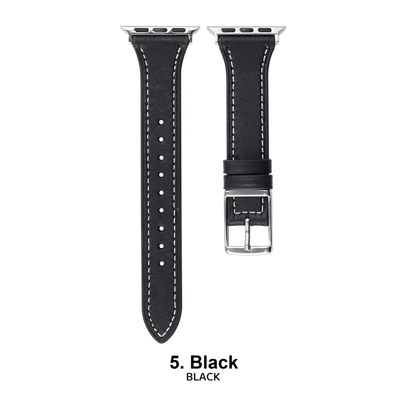 Vobafe Watch Band Apple Compatibility Cowhide Leather Material-3