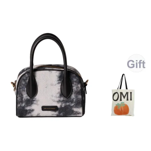 OMI Сумка из синтетической кожи маленькая женская темно-серый абрикосовый белый