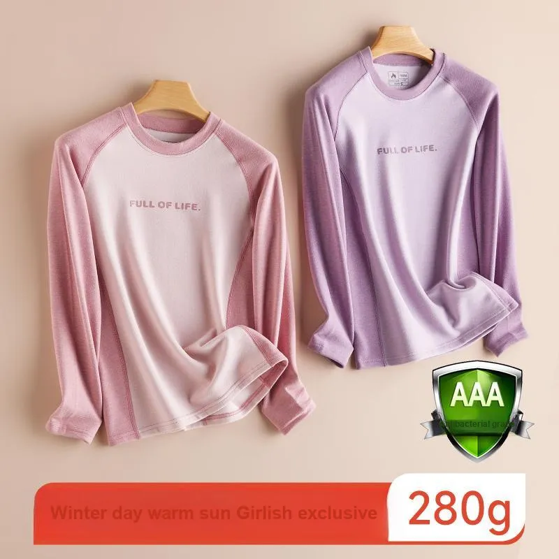 Cotton Gene Thermal Set Women's Gift Box Set Grape Purple-1