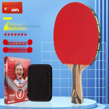 DHS Ping Pong Paddles Unisex Teak, Carbon Fiber Red/Black
