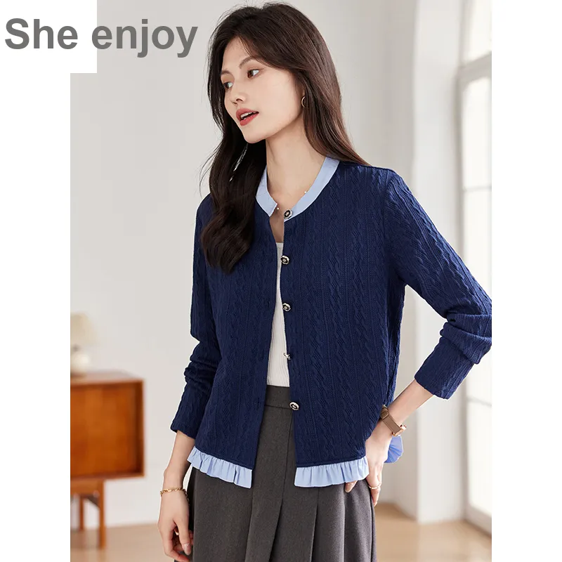 She Enjoys Knitwear Women's Navy Blue-6