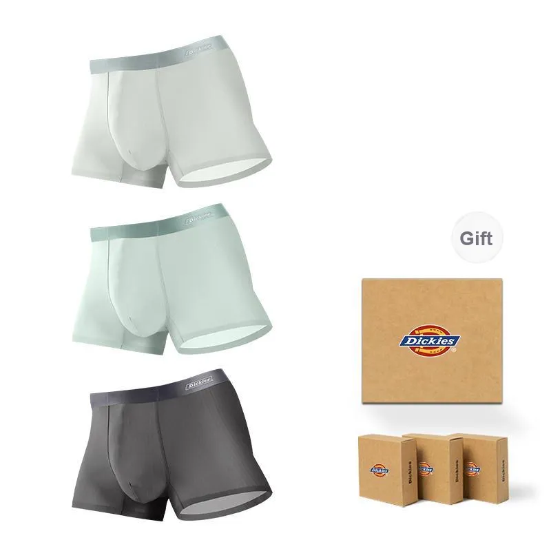 Dickies Underpants Men's Seamless Skin Friendly High Rebound Breathable Four Corner Pants, Box Combo Set-0
