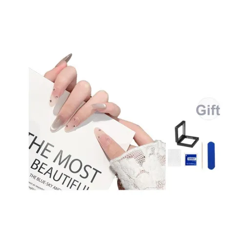 XNTX Розовый Янтарный Ткани вязаные Свет Handcrafted False Nail Овал Прохладный Color Series Jump Цвет Стиль Instagram