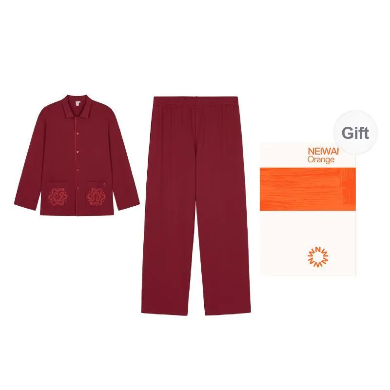 NEIWAI Pajama Set Unisex Blackcurrant Red-0