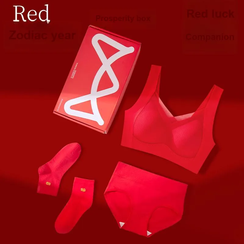 MIIOW Underwear Set Women's Gift Box Set Red-5