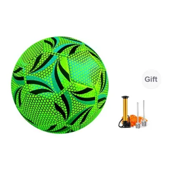 THREEHUAN Size 5 Soccer PU Machine Stitched Soccer Ball Unisex Glow In The Dark Fluorescent