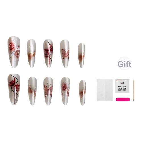 JIABITU Запретная Любовь Disc False Nail Овал Однотонный Smudge Новый китайский стиль