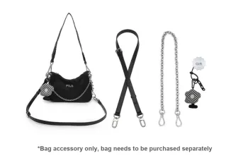 Lan Bao Fan Artificial Leather Microfiber Bag Accessory Bag Strap Unisex Black