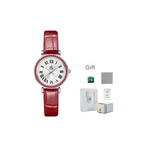 SHENGKE Кварцевый механизм ремешок из полиуретана женские часы серебристый циферблат