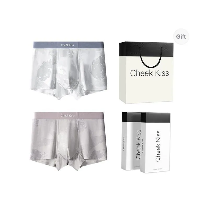 Cheekkiss Underwear Gift Box Men's Breathable Thin Seamless Skin Friendly Boxer Shorts Premium Packaging-0