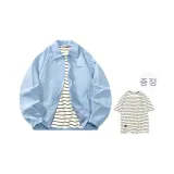Light Blue (with White Stripes Short-Sleeved)