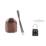 1.2cm-Width Black Litchi Grain Adjustable Silver+Khaki Liner Clothing Sets