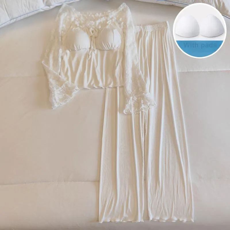 Sleeping Beauty Pajama Set Women's Milk White-1