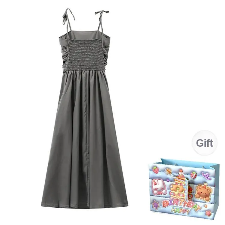 BRASS SCOUT Slip Dress Women's Gray-1
