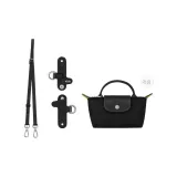 Black with Silver Buckle (Lonyfame Perforated Abrasion-Resistant Buckle+Shoulder Strap)