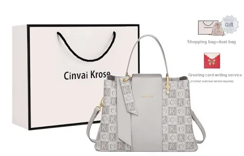 Simvay Clos Handbags Gray Includes Brand Shopping Bag