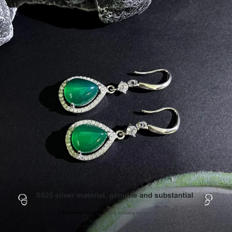 Love Chalcedony Jade Earrings Women's-5