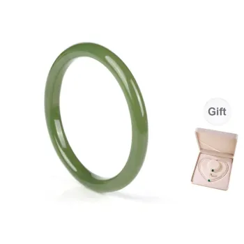 BYTHERE Hetian Jade Bangles Pale Greenish White Jade Women's