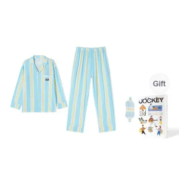 JOCKEY x BERRY AKTUGLU Pajama Set Men's Gift Box Set Blue Stripes