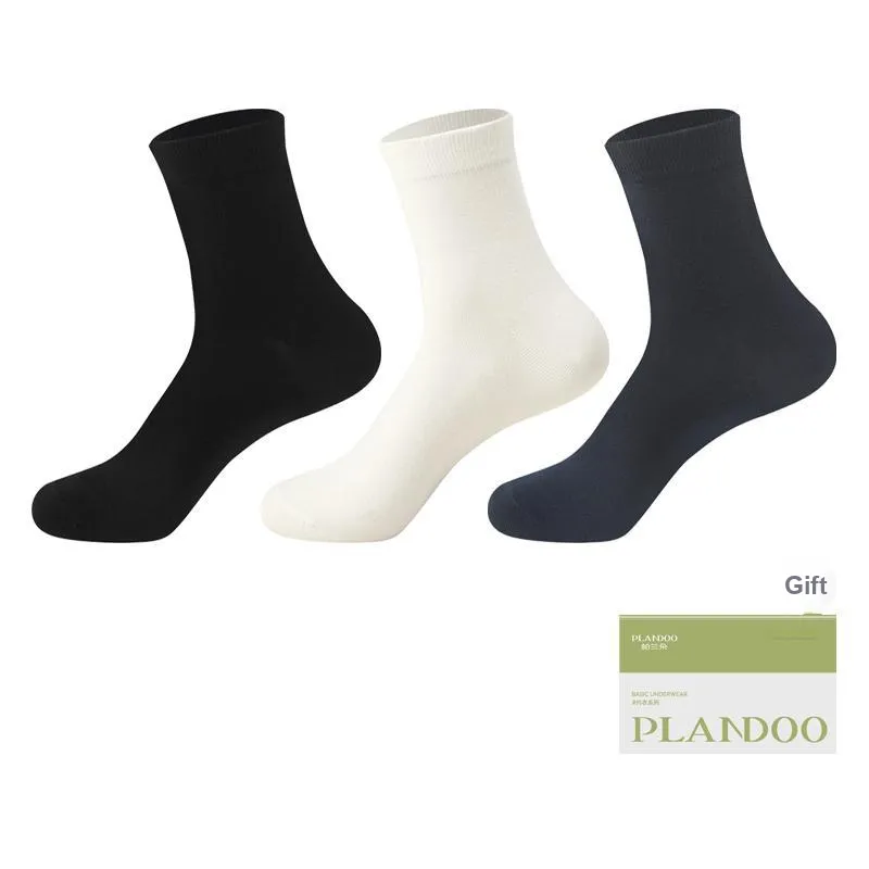 PLANDOO Mid Calf Socks Men's Shopping Bag 3 Pack-2